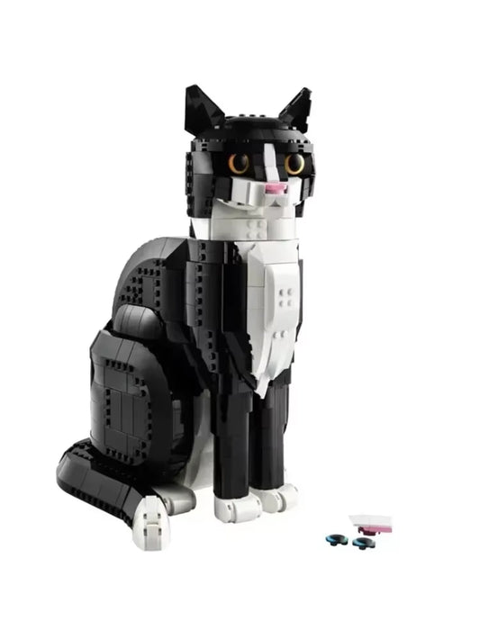 1710Pcs MOC New 21349 Tuxedo Cat Building Blocks Creative Cartoon Animal Assembly Toy Diy Educational Puzzle Toys Gifts